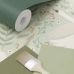 Флизелиновые обои Swans mint green арт. 130960 — романтичные обои с лебедями для мальчиков.