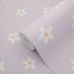 Пурпурно-лиловые флизелиновые обои с ромашками для стен Daisies lilac purple арт. 131114 — уютный и игривый узор для стен.