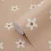 Детские обои для интерьера с ромашками Daisies terracotta pink арт. 131117 — уютный и игривый узор для стен.