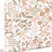 Флизелиновые обои для стен Flowers and birds terracotta, taupe and pink арт. 131391 — с цветами и птицами в тёплых тонах — терракотовом, темно-сером и розовом создают в комнате жизнерадостную, уютную атмосферу.