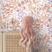 Флизелиновые обои для гостинной Flowers and birds lilac purple and terracotta арт. 131392 — с цветами и птицами в тёплых тонах — сиреневый, фиолетовый и терракотовый создают в комнате жизнерадостную, уютную атмосферу.