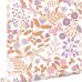 Флизелиновые обои для интерьера Flowers and birds lilac purple and terracotta арт. 131392 — с цветами и птицами в тёплых тонах — сиреневый, фиолетовый и терракотовый создают в комнате жизнерадостную, уютную атмосферу.
