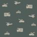 Детские обои для мальчиковой комнаты Machinery and cars dark green арт. 131400 — с машинками в темно зеленом комфортном тоне создают веселую атмосферу, превращая комнату в пространство для фантазий и приключений.