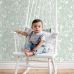 Флизелиновые обои для мальчика Forest with animals mint green арт. 139524 — зайчики, лисички, медвежата и белочки — дарят ощущение сказки и близости к природе и познание мира.