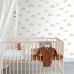 Флизелиновые обои для спальни малыша Rainbows beige and white арт. 139684  с радугами на белом фоне для уютной детской комнаты из каталога POM POM PIE от Esta Home (Нидерланды).