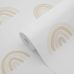 Флизелиновые обои Rainbows beige and white арт. 139684  с радугами на белом фоне для уютной детской комнаты из каталога POM POM PIE от Esta Home (Нидерланды).