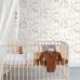 Детские обои Jungle animals white and beige арт. 139690 с животными саванны для спальни малыша.