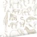 Флизелиновые обои Jungle animals white and beige арт. 139690 с животными саванны для стен детской комнаты.