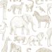 Флизелиновые обои Jungle animals white and beige арт. 139690 с животными саванны для стен детской.