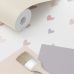 Детские флизелиновые обои Little hearts terracotta and lilac purple арт. 139754 с сердечками для комнаты девочки с компаньонами.