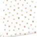 Детские флизелиновые обои Little hearts terracotta and beige арт. 139755 с терракотово - бежевыми сердечками для комнаты девочки.