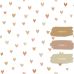 Детские флизелиновые обои Little hearts terracotta and beige арт. 139755 с сердечками для девочки.