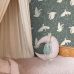 Флизелиновые обои Swans grayed vintage blue and white арт. 139798 — романтичные обои с лебедями для спальни.