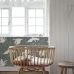 Флизелиновые обои Swans grayed vintage blue and white арт. 139798 — романтичные обои с лебедями для детской.