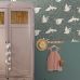 Флизелиновые обои Swans grayed vintage blue and white арт. 139798 — романтичные обои с лебедями для прихожей.