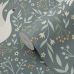 Флизелиновые обои Swans grayed vintage blue and white арт. 139798 — романтичные обои с лебедями для квартиры.