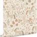 Детские экологичные флизелиновые обои Unicorns beige and terracotta pink арт. 139806 с единорогами для комнаты девочки или мальчика.