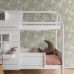 Детские флизелиновые обои Unicorns light gray green арт. 139877 с единорогами в светло-зеленых тонах для комнаты мальчика.