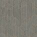 Фактурные моющиеся обои Modern Geometric артикул 1514-4 из каталога Vera с геометрическим бронзовым узором Ар Деко с арками и кругами на глянцево мерцающем серебряно сером фоне для ванной, кухни или гостиной