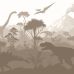 Детское флизелиновое панно Dinosaurs brown арт. 159493 с динозаврами для комнаты мальчика.