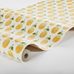 Фото рулона шведских обоев  PRUNUS из Швеции коллекция Scandinavian Designers III от Borastapeter с растительном ретро узором желтых слив на белом фоне.
