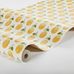 Фото рулона шведских обоев  PRUNUS из Швеции коллекция Scandinavian Designers III от Borastapeter с растительном ретро узором желтых слив на белом фоне.