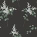 Обои арт. 4037. Ветви и листья светлой сирени разбросаны на матовом фоне черного цвета. Купить обои в Москве, салон обоев, магазин обоев