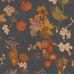 Плотные фактурные виниловые обои с многоцветным рисунком с картин Ван Гога на антрацитно черном фоне для студии или гостиной