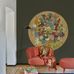 Крупное фактурное  панно с цветами Винцента Ван Гога в интерьере гостиной
