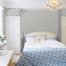 Скандинавский интерьер спальни с классическими винтажными обоями с голубым узором из каталога "Anno"