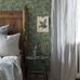 Шведские обои для спальни с имитацией гобелена  Waldemar  Арт. 4544 из каталога "Anno" в интерьере спальни