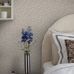 Интерьер спальни декорированный обоями BIRGIT из каталога Swedish Grace серо бежевым узором под плитку Ар Деко