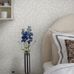 Шведские обои BIRGIT с мерцающим арочным узором под камень мрамор в интерьере спальни