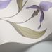 Обои Orchid с изображением фиолетовых с зеленым орхидей на перламутровом фоне. Плавные контуры, тонкие линии и штриховка передают объем и красоту каждого цветка. Обои для спальни, гостиной. Большой ассортимент английских обоев в Москве.