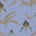 Обои Orchid с изображением орхидей серых оттенков с золотом на синем фоне. Плавные контуры, тонкие линии и штриховка передают объем и красоту каждого цветка. Купить английские обои для комнаты в салонах Одизайн.
