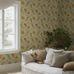 Купить стильные шведские обои Vallmo  Green Haze, арт. 8092, с цветочным узором от Borastapeter каталог Anno II. Флизелиновые обои премиум-класса для стен в интернет магазине с доставкой по РФ. Экологичные исторические обои для зала.