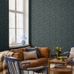 Обои для зала Vildflora Blue, арт 9161 из каталога Flowers от Boråstapeter — обои в интерьере, скандинавский дизайн