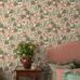 Цветочные обои Happy Hollyhocks Green Boråstapeter Flowers 9172 — обои для спальни, ретро
