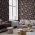 Цветочные обои Peony Garden Brown Boråstapeter Flowers 9176 — обои для гостиной, скандинавский дизайн