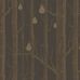Рисунок обоев Woods & Pears изображает рощу с мерцающими бронзовыми деревьями без листьев на сумеречно-сером фоне, которые дизайнеры украсили грушами. Английские обои. Купить обои для комнаты.
