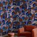 Цифровые обои для гостиной Cecilia Pettersson Growing Bell Blue, арт. 9683W от Borastapeter с растущими колокольчиками от дизайнера Cecilia Pettersson в графическом стилизованном стиле в цветовой гамме различных оттенков синего, кремово-белого, коричневого и фиолетового. Заказать в интернет-магазине ODesign с бесплатной доставкой по всей России.