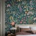 Цифровое панно для спальни Blomsterhav Grand Blue, арт. 9783W от Borastapeter, украшены пышным цветочным ковром, среди душистого горошка, люпина и других цветов можно увидеть ежевику и землянику в красочной и приглушенной цветовой гамме на темно-сине-зеленом фоне. Эти цветочные обои идеально подойдут для детской, спальни, кухни или прихожей, создавая романтичную атмосферу. Заказать их можно в интернет-магазине ODesign с бесплатной доставкой по всей России.