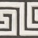 Акцентный декоративный бордюр Queens Key Border от Cole & Son с греческим орнаментом меандр в черно-белом цвете. Выбрать обои, большой ассортимент, салоны обоев.