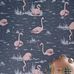 Английские обои Flamingos от Cole & Son в интерьере ванной комнаты Арт. 112/11041, с причудливым узором из розовых фламинго, на чернильном фоне. Обои для ванной, купить обои из Европы, интернет-магазин обоев