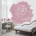 Фотообои DM212-3 с стилизованным рисунком крупной розы розового цвета, как-будто нарисованной широкой кистью на белом фоне. Купить обои в Москве, шведские обои, фотообои, салон обоев, магазин обоев, бесплатная доставка.