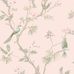 Обои нежно розового оттенка для спальни детской или гостиной с узором птиц сидящих на цветущих деревьях купить в Москве