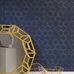 Выбрать дизайнерские флизелиновые  обои Lindberg арт.LIB1 021 из коллекции Liberty от Loymina с золотыми элементами на темно синем фоне в интернет-магазине.В интерьере