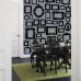Фотообои Framed memories, Mr. Perswall с изображением стильных черных рамок различных форм и размеров в интерьере столовой. Продажа фотообоев для стен в Москве, большой ассортимент.