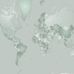 Фотообои World Map - Verdigris, Mr Perswall с изображением классической карты мира серо-зеленых оттенков в современной подаче. Фотопанно для гостиной, детской, большой ассортимент, бесплатная доставка.