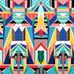 Красочное фотопанно Bright Side - Happy, Mr Perswall с потрясающим графическим принтом, вдохновлённым традиционным африканским искусством. Купить фотопанно для стен в салонах ОДизайн, бесплатная доставка.
